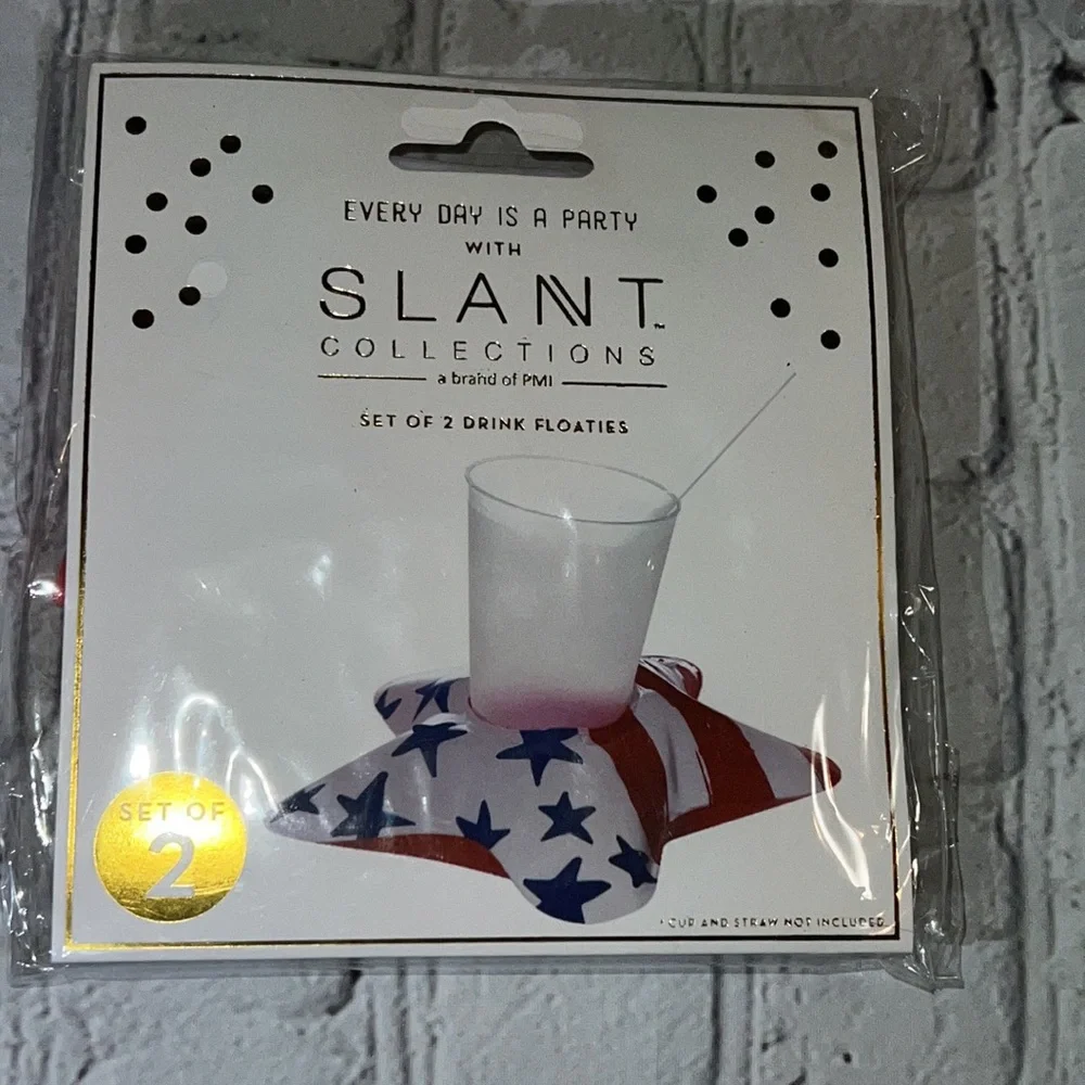🆕Slant Collections Stars & Stripes Drink Floaties (4)